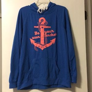 Rue21 Blue Anchor Graphic Hoodie